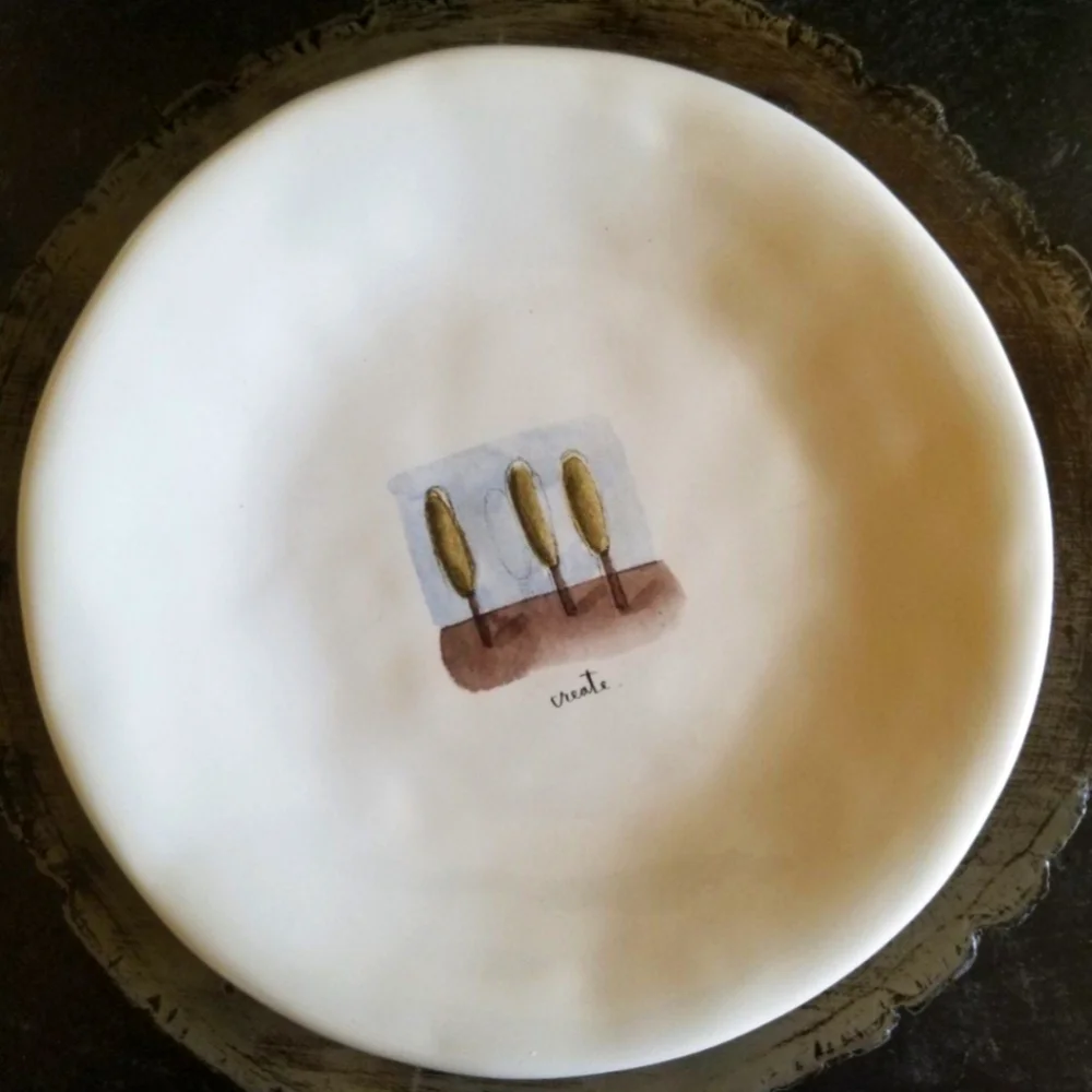 Rae Dunn Pottery Barn plate